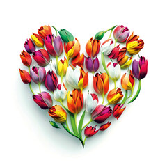 Herz aus Tulpen für Ostern, Muttertag und Valentinstag - Generative AI