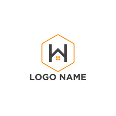 W Vector property and construction logo