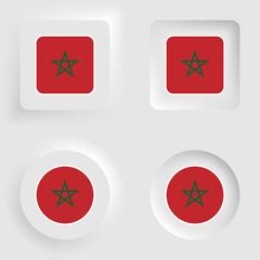 Morocco neumorphic graphic and label set.