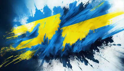 Ukraine EU Flag illustration background Ukrainian flags by generative AI