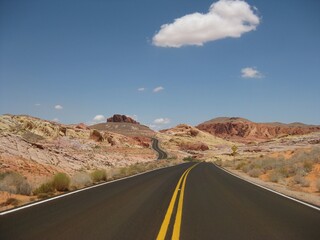 Desolate Highway near Red Rock Canyon, Nevada