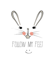 bunny illustration for print