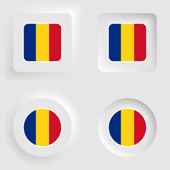 Romania neumorphic graphic and label set.