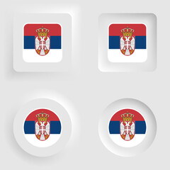 Fototapeta premium Serbia neumorphic graphic and label set.