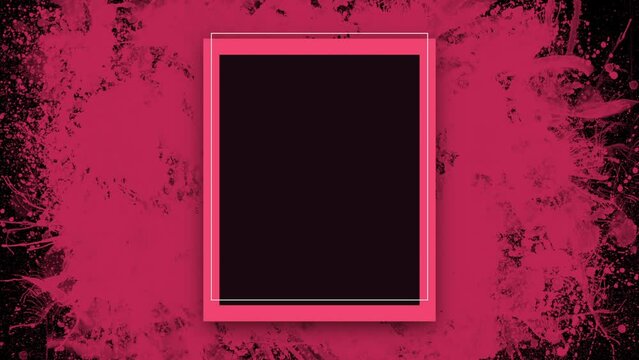 Red ink drops and black frame, motion abstract club, disco and corporate style background