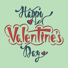 Happy valentine's day calligraphy vector design banner, hand drawn doodle postcard. T-shirt design, mug print, balloon print. Hand drawn lettering for Valentines Day card template. St. Valentine