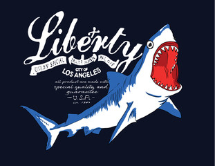 shark illustration for print