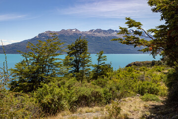 View over the beautiful Lago General Carrera in southern Chile 
