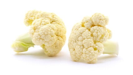 Cauliflower on white isolated background with shadow