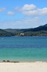 Playas de Setubal desde la Península de Troia, Portugal