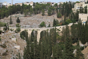 Fototapeta premium View to Stone bridge in Gravina, Apulia Italy