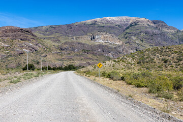 Beautiful mountain landscape of Quebrada El Diablo in Chile, Traveling on the Carretera Austral