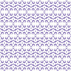 Seamless vector pattern of white decor on purple background