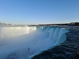 falls from the river