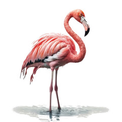 Cute Pink Flamingo. Illustration AI Generative