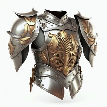 Steel armor isolated on white background