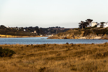 River mouth at Plage des Trois Moutons, Lampaul-Ploudalmézeau, Brittany, France