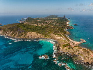 Fototapeta na wymiar aerial photo with drone of the island Fernando de Noronha Brazil