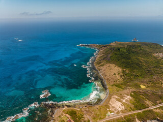 Fototapeta premium aerial photo with drone of the island Fernando de Noronha Brazil