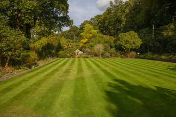 Immaculate trimmed lawn set in scenic woodland surround