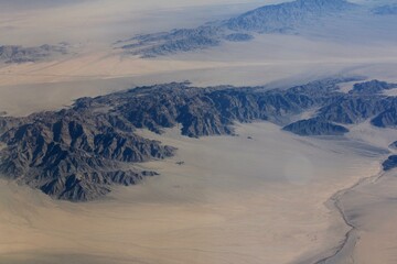 Desert Landscape of Southern Califonia descending into San Diego