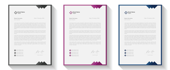 Modern Creative & Clean business style letterhead bundle of your corporate project design. letterhead flyer corporate official minimal creative abstract professional informative newsletter magazine.