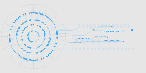 Obraz premium Abstract technology circuit background. Hi-tech digital computer concept. Futuristic vector illustration. 