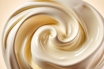 Abstract background with beige creamy product. AI generated image. - obrazy, fototapety, plakaty