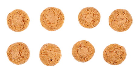 Set sweet cookies with apricots isolated on white, top view