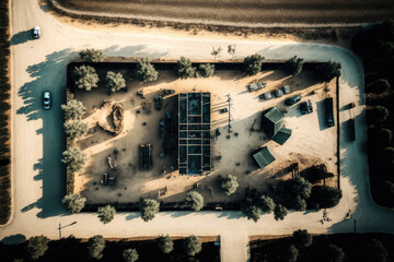 Military training ground concept art generative ai