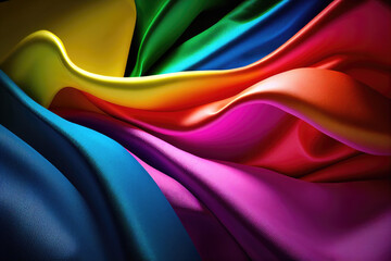 Twisted fabric showing gay rainbow colors - AI Generated