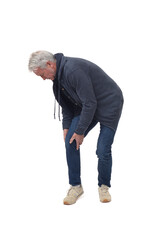 Naklejka premium full length portrait of a man in calf pain isolated on white