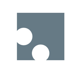 simple flat gray jigsaw puzzle piece with two holes