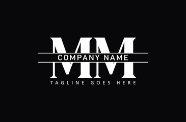 Minimal Latter Mark MM Text Logo Branding Design Logo Idea