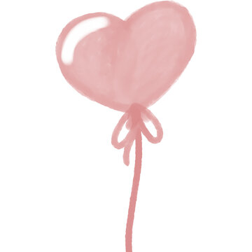 Colorful pastel Love Balloon Watercolor icon Valentine party icon shape ellement