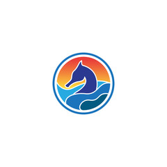 Obraz premium sea ​​horse vector illustration for icon,symbol or logo. seahorse template logo 
