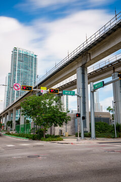 The underline Miami Brickell. Miami Metrorail intersection of 8th Street