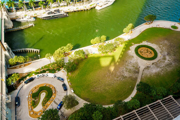 Aerial photo of the Miami Circle National Historic Landmark