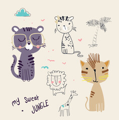 tiger illustration for print