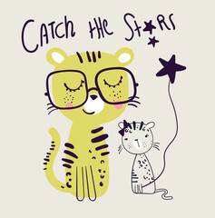 tiger illustration for print