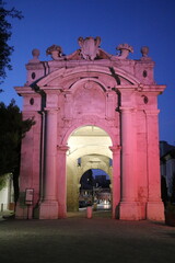 Porta Lambertina in Senigallia at night, Ancona Italy - obrazy, fototapety, plakaty