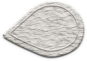 Empty isolated speech bubble with plasticine texture. White hand drawn illustration