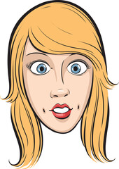 surprised girl face isolated head - PNG image with transparent background