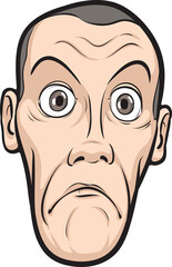 surprised guy face isolated head - PNG image with transparent background