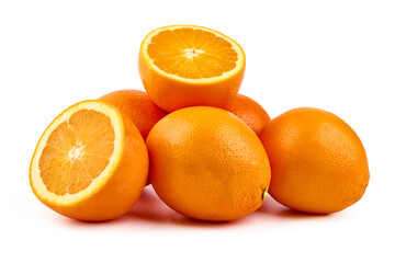 Oranges, isolated on white background.