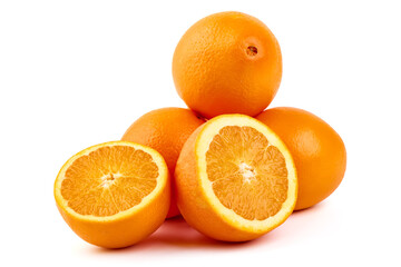 Oranges, isolated on white background.