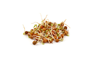 Organic pea sprouts in white backround.