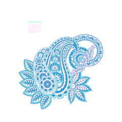 isolated seamless line of floral paisley ornament. Vector border for your design