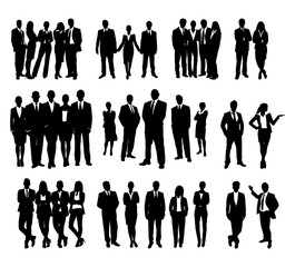 Business people silhouette collection. Set of business people silhouette