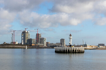 L'urbanisation de Ostende vue de la mer